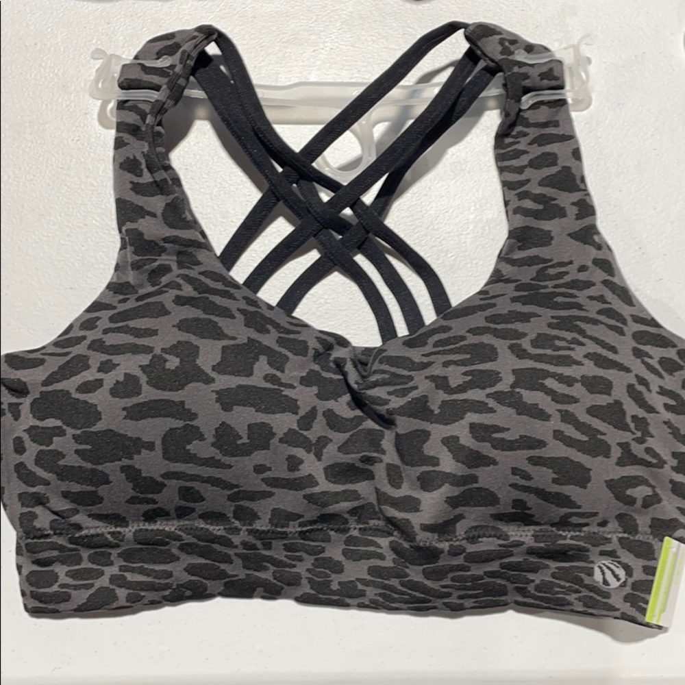 Grey Cheetah Sports Bra